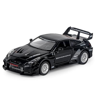 Model samochodu sportowego Skyline Nissan GTR CSR2 ze stopu w skali 1/32, odlewany metalowy model zabawkowy, model wyścigowy, symulacja dźwięku i światła, prezent dla dzieci
