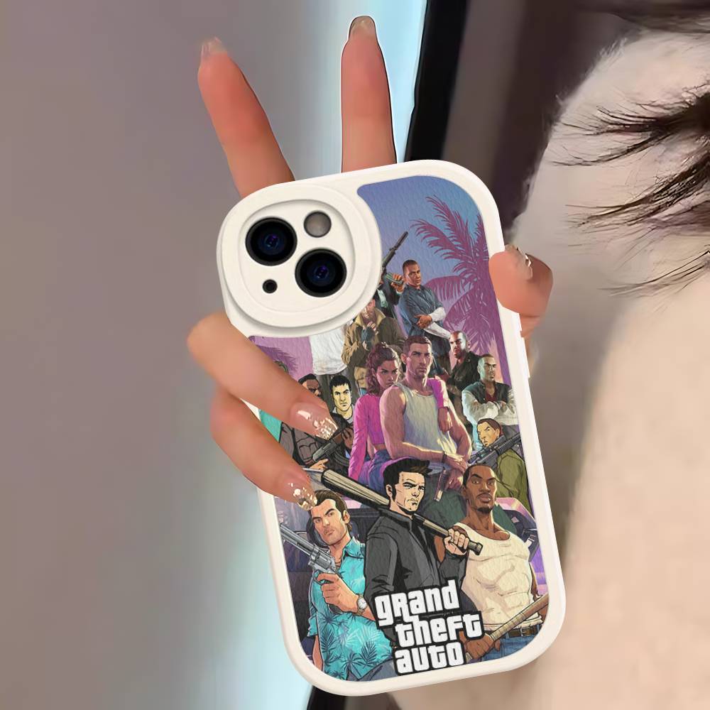 D-Decor T-Theft A-Auto G-GTA Joc Video Carcasă Telefon Piele Dură Pentru IPhone 14 13 16 Mini 15 14 11 12 Pro Max Plus Fundas