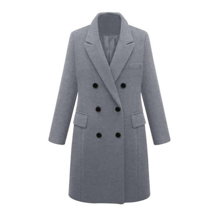 Damski płaszcz zimowy ciepły wiatroodporny płaszcz długi dwurzędowy luźny krój kurtka styl uliczny wakacje do noszenia na co dzień klasyczna moda jesienna