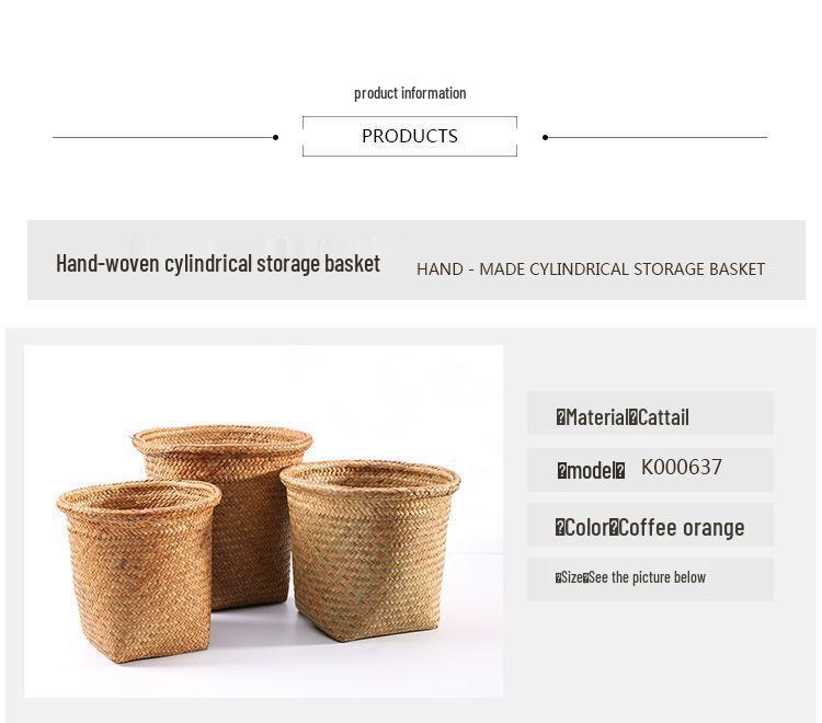 Round Rattan Woven Basket for Flowers and Storage