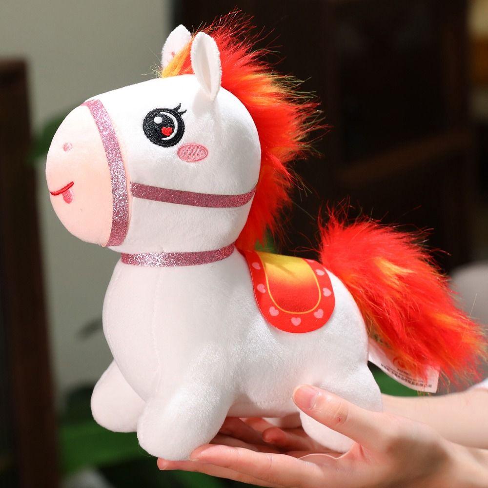 Fluffy Horse Stuffed Animal Horse Soft Zodiac Horse Plush Toy Unique Plush Toy Doll  Horse Ornament
