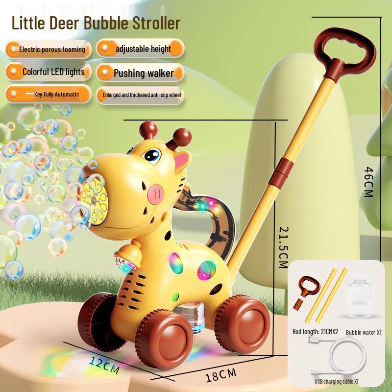 Kids Electric Stroller Bubble Machine Toy - Outdoor Fun Bubble Blower for Boys & Girls