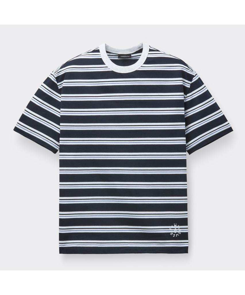 Keoseuuteommellou Navy Striped T-Shirt Cwtam26423Nyd