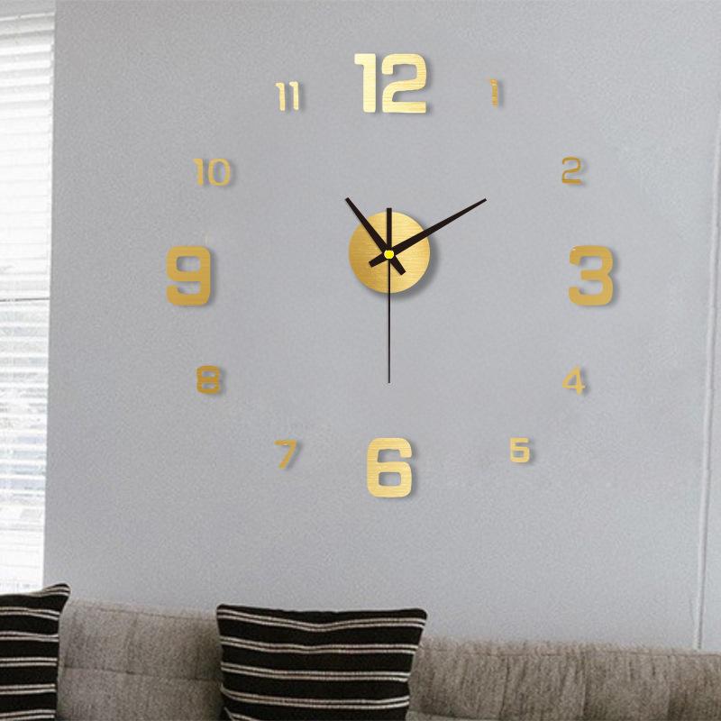 Simple Living Room Bedroom Home Silent Clock Acrylic Digital Clock Diy Wall Sticker Clock Luminous