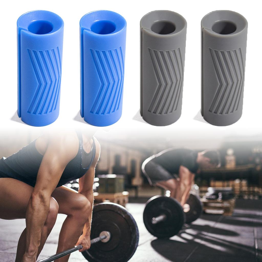 2Pcs Dumbbell Barbell Grip Thick Gym Grip Barbell Handle Sleeve Dumbbell Barbell Grip Silicone NonSlip Pad Enduring