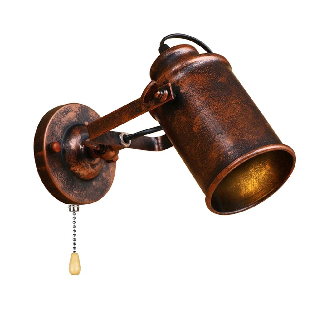 Retro Vintage Wall Lamp Light With Switch Decor For Bedroom Living Room Hall Bed Side Adjustable Antique Rustic Led Lights Lamps