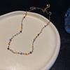Fashion Gold Color Bead Chain Necklace Simple Colorful Square Acrylic Choker Vintage Crystal Necklace For Women Party Jewelry