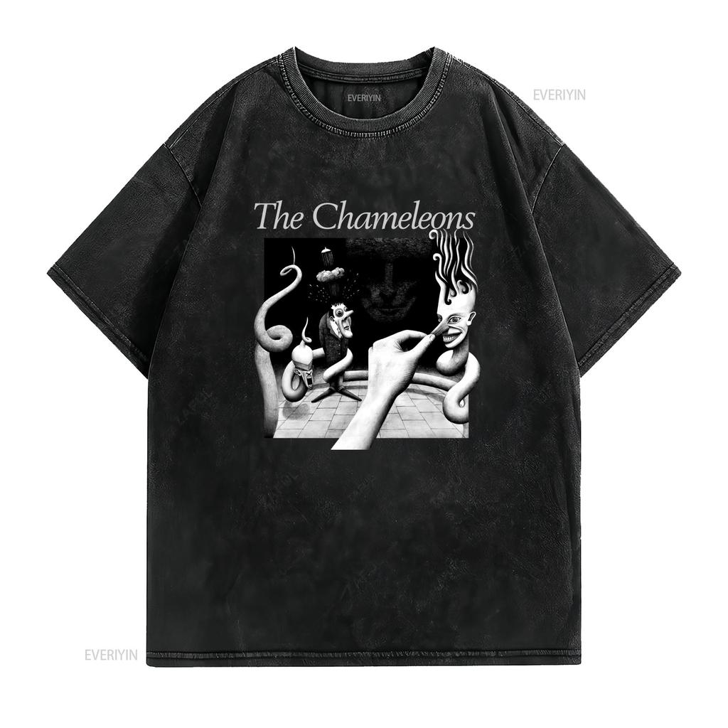 Vintage Sombre Surréaliste The Chameleons Groupe Post-Punk Impression T-shirt Décontracté vintage Lavé Confortable homme Élégant Unisexe graphique