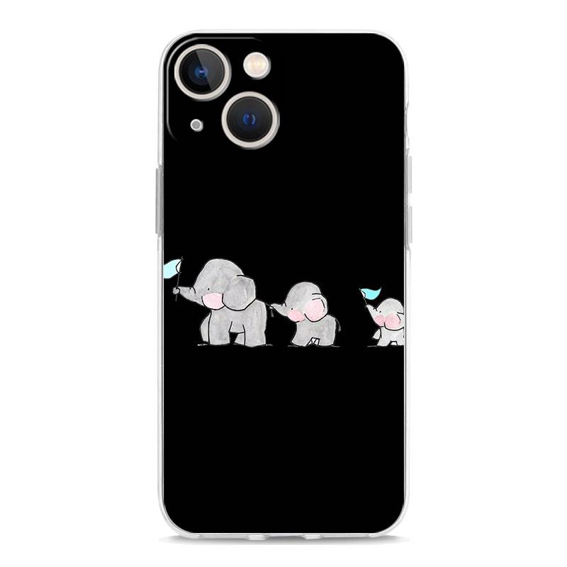 Phone Case For iPhone 15 14 13 12 Mini 11 Pro Max XS X XR 7 8 Plus Clear Shockproof Silicone TPU Cover Couple Style Cartoon