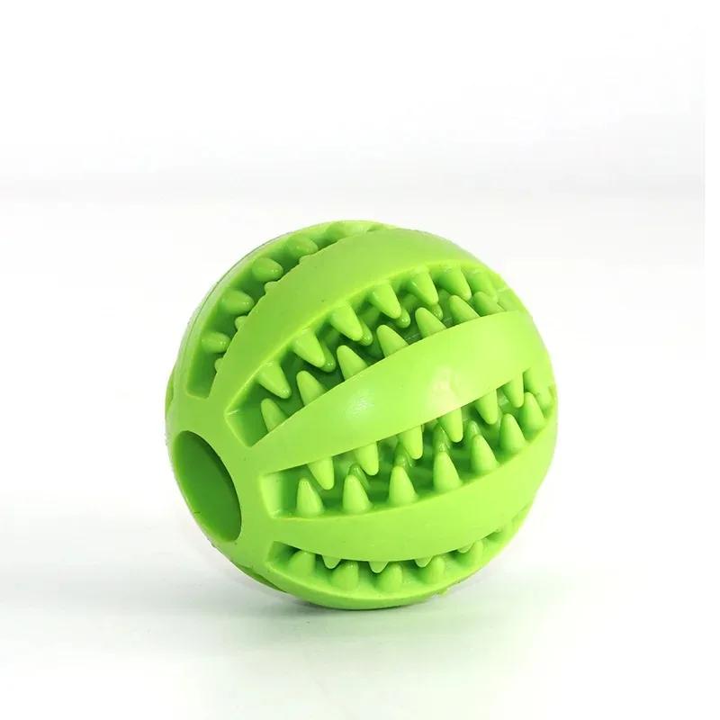 

Natural Rubber Pet Dog Toys Dog Chew Toys Tooth Cleaning Treat Ball Extra-tough Interactive Elasticity Ball7cm for Pet Products зелёный
