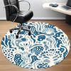 1pc Oceanic Marine Office Round Area Rug, Indoor Mat Suitable For Office, Under Office Chairs Bedroom Living Room Home Decor, Room Deco