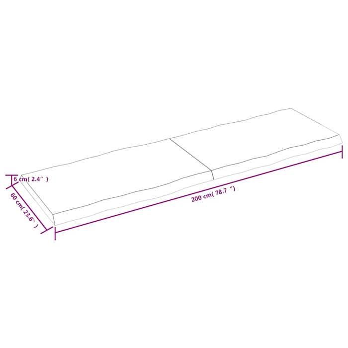 VidaXL Dessus de table bois chêne massif traité bordure assortie 364051