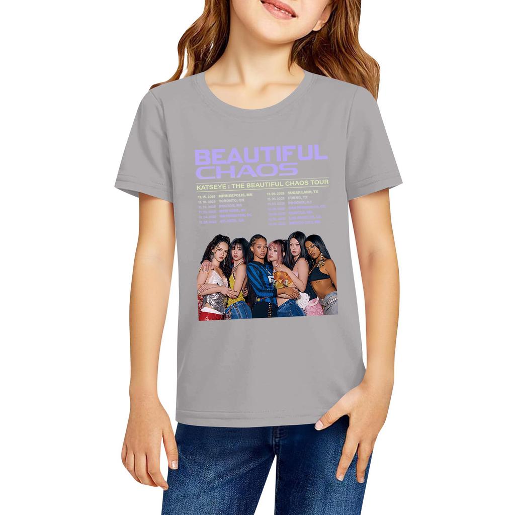 Modne ubrania robocze z krótkim rękawem i okrągłym dekoltem, bluzki z nadrukiem dla DZIECKA, letnie topy