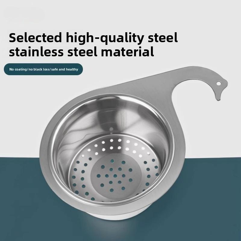 Stainless Steel Swan-shaped Sink Litter Strainer Basket Kitchen Corner Filter Basket Sink Household Drain Basket Rack Hooking
