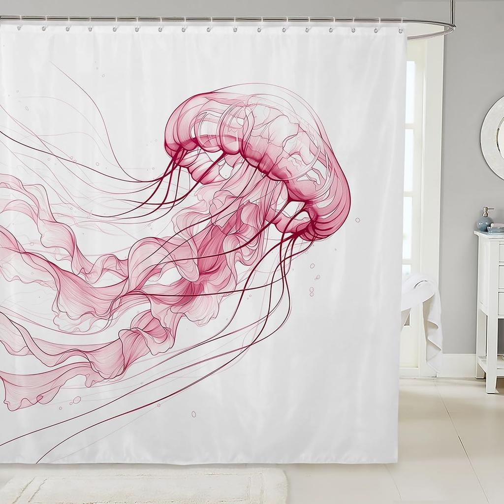 Boys Girls Pig Bath Curtain Cartoon Pigs Shower Curtain Kids Cute Farm Animal Bathroom Shower Curtain Set Butterfly Sunflower