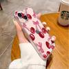 Simple cherry bow mobile phone case is suitable for iPhone16/15pro light and thin Apple 17 transparent soft case 14pm.