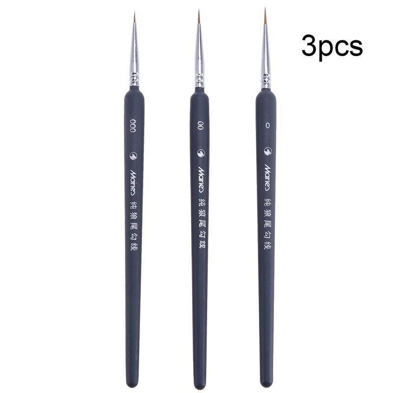 3pcs 3/ Miniature Gell Professional Nylon Brush Acrylic Painting Thin Hook Line Pen Supplies Hand Painted A3