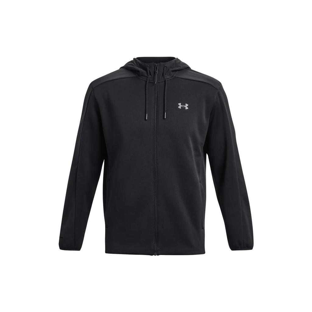 Under Armour Solid Color Casual Zip-Up Hoodie Men Black 1378824-001