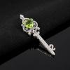 Peridot Gemstone 925 Sterling Silver Precious Necklace, Key Pendant 2.1" , Women Jewelry, August Birthstone Gift, Birthday Gift For Love CZP-17-5
