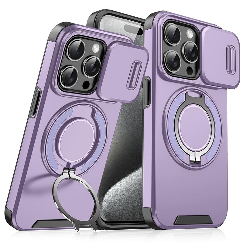 360°Rotating Hidden Metal Ring Car Holder Soft TPU+Hard PC Bumper Phone Case For IPhone17 15 Pro Max 13 12 11 14 Plus 16 Pro Max