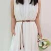 3Pcs Waist Rope Thin Belt  Chinese Style For Women Leather Rope Beaded Dress Long Rope Knotted Waist Chain Waistband