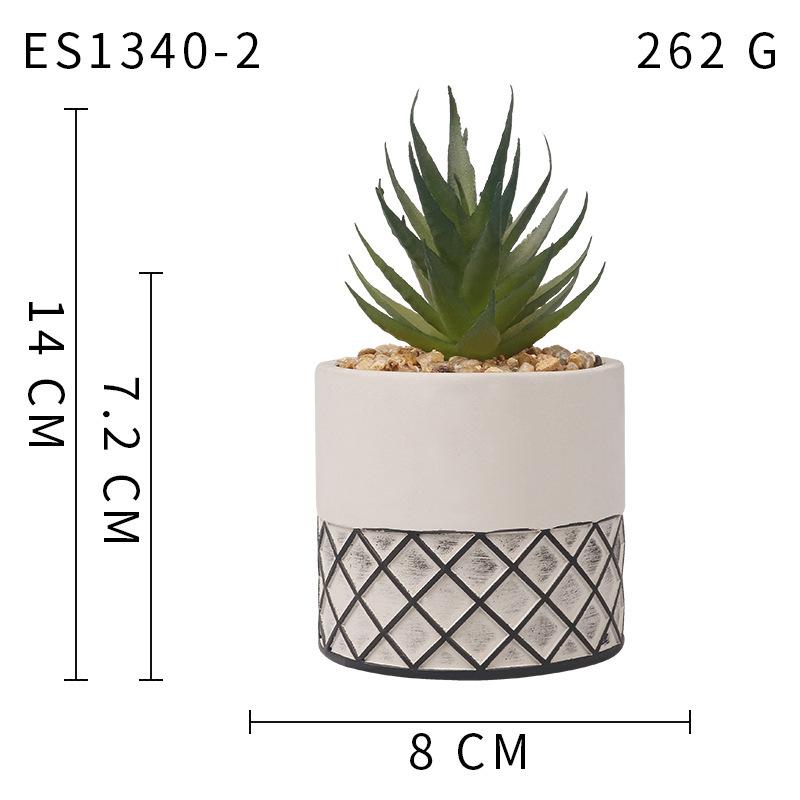 

Creative Succulent Combination Bonsai Decoration, Simulated Succulent Cement Potted Green Plants, Cement Basin Tabletop Ornament