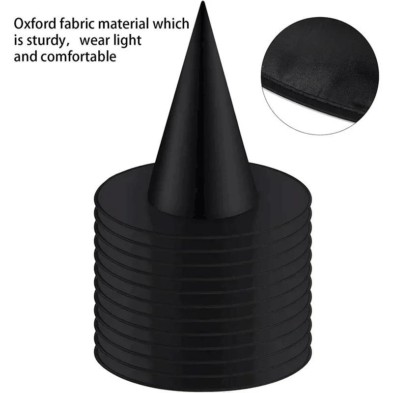 Halloween Witch Hat Kids Adults Halloween Party Cosplay Costume Props Decoration Black Wizard Cap Yard Hanging Witch Hat