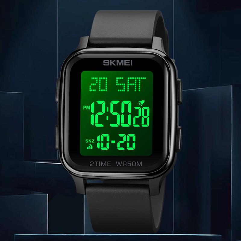 მამაკაცის 5 ბარიანი წყალგაუმტარი კალენდარი უკუთვლა ელექტრონული მაჯის საათები საათი LED სინათლის ციფრული საათი