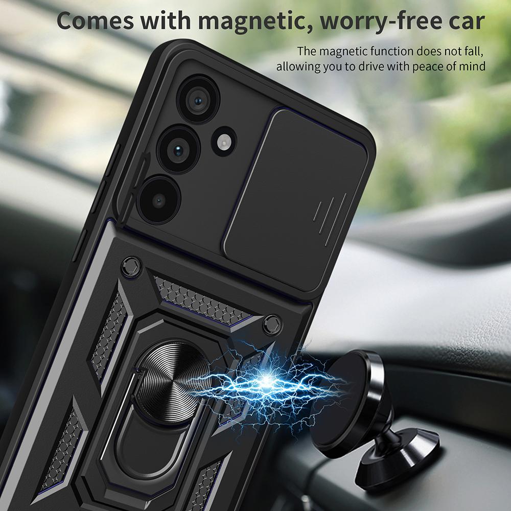 For Samsung Galaxy M55 5G/C55 5G/F55 5G Case Kickstand PC+TPU Phone Shell with Slide Camera Protective Cover