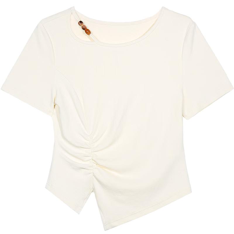 

Betu Women s Beaded Hollow Short Sleeve T-shirt XS