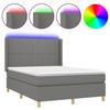 VidaXL Slat Bed Base with Mattress and LEDs, Upholstered Bed, Double Bed, Adult Bed for Indoor Bedroom, 3138790