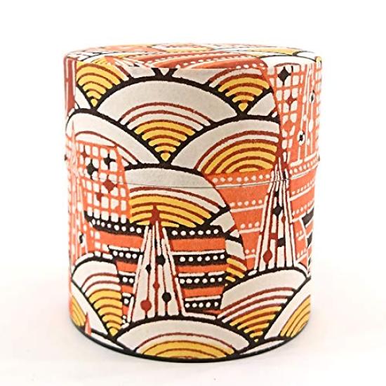 Yamako Haikara-san Tea Caddy, Small, Modern Seigaiha Pattern, 88088