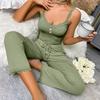 Threaded Fabric, Comfortable Women's Sleepwear, Multi-color Options, Lace Sexy Camisole Top&pants, Home Sleepwear Set