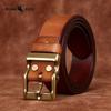 Retro Washed Frosted First Layer Cowhide Copper Buckle Belt Men's Leather Trend All-match Casual Jeans Belt
