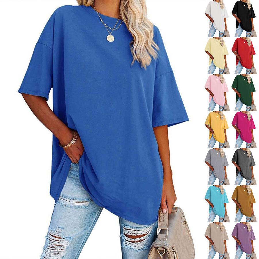 Women's T-Shirt Oversized Relaxed Fit Raglan Sleeve Crew Neck Short Sleeve Top