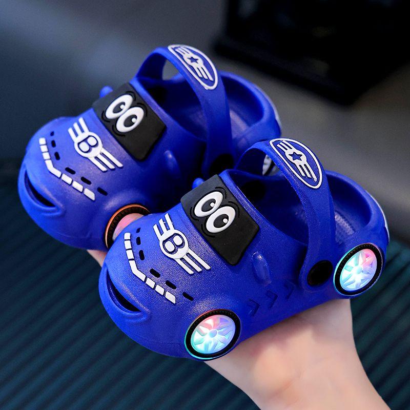 

Летние детские светящиеся нескользящие сандалии-шлепанцы с мягкой подошвой для больших и маленьких детей, для ванной, детские шлепанцы, новинка 29/30 синий
