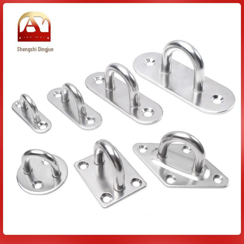 304 Stainless Steel Ceiling Hook Set - U-shaped Load-bearing Hang & Lift Hook for Fans, Sandbags, Lamps & Pendants