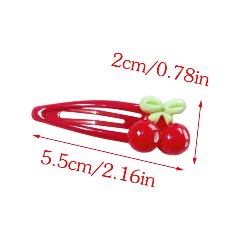 8PCS Cute Fruit Hair For Girls Kids Resin Barrettes For Baby Fine Hair Styling Accessories