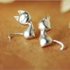 Sterling Silver Color Jewelry Animal New Arrival Voguish Stylish Cute Style Cat Compact Personality Earrings E250Fashion Jewelry
