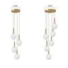 Modern Glass Pendant Light Brass Black Milk Ball LED Chandeliers Lighting for Bedroom Dining Stairs Ceiling Hanging Lamp Lustres
