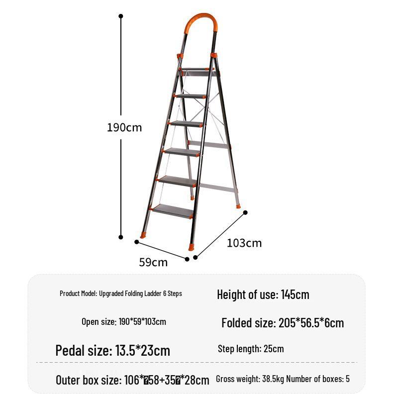 Multifunctional Foldable Non-Slip Aluminum Ladder for Outdoor Stairwells