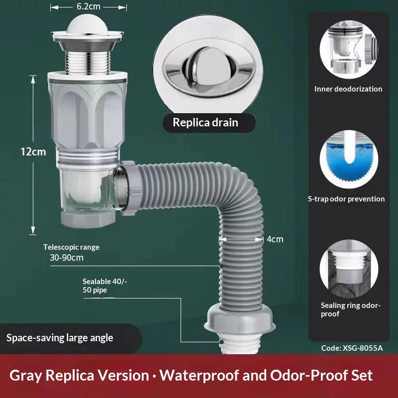 Flexible Drainage Outlet Pipe For Kitchen Bathroom Vanity Restroom Draining Sink