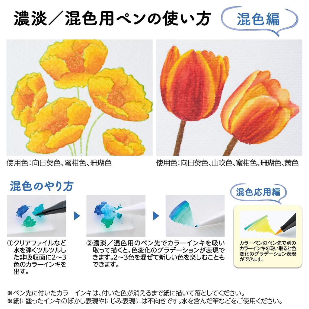 Shachihata Color Brush und Iromoyo Set von Sayaka Stiften auf Wasserbasis, Stifte, Stifte, Stifte, 6, (KPFS-F/6S1)