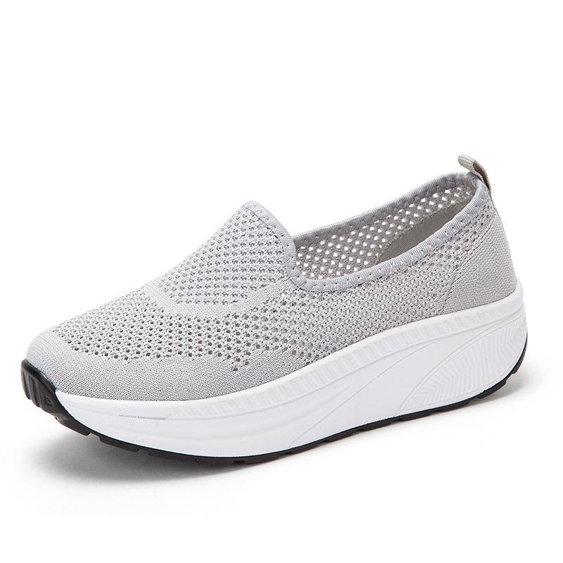Hollow rocking shoes women's ****** and summer new s**t-soled walking shoes one pedal thick-soled old ******* cloth shoes women's shoes