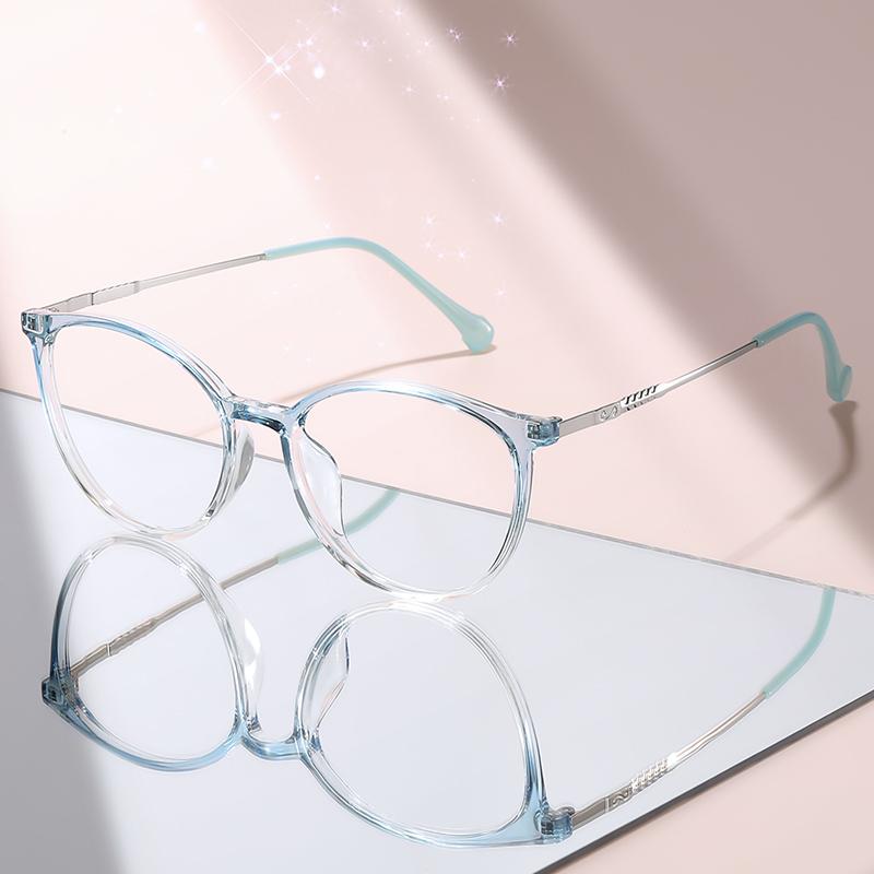 New Light Pink Transparent Eyeglasses: Chic Retro Frames for Anti-Blue Light Protection & All-Day Comfort