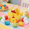 Felt Chicken Easter Basket Empty Organizer Candy Egg Bucket with Handle for Children Holiday Festival Toy Storage
