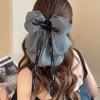 Large Summer Lace Edge Bow Claw Clip Hair Accessory for Women - Multi-Layer Feather Design