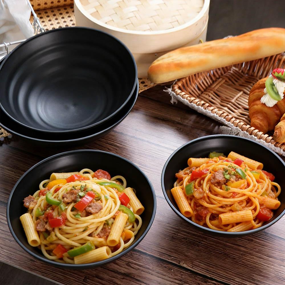 Melamine Ramen Bowl Pure Black Noodle Bowl Tableware Fruit Salad Bowl  Rice