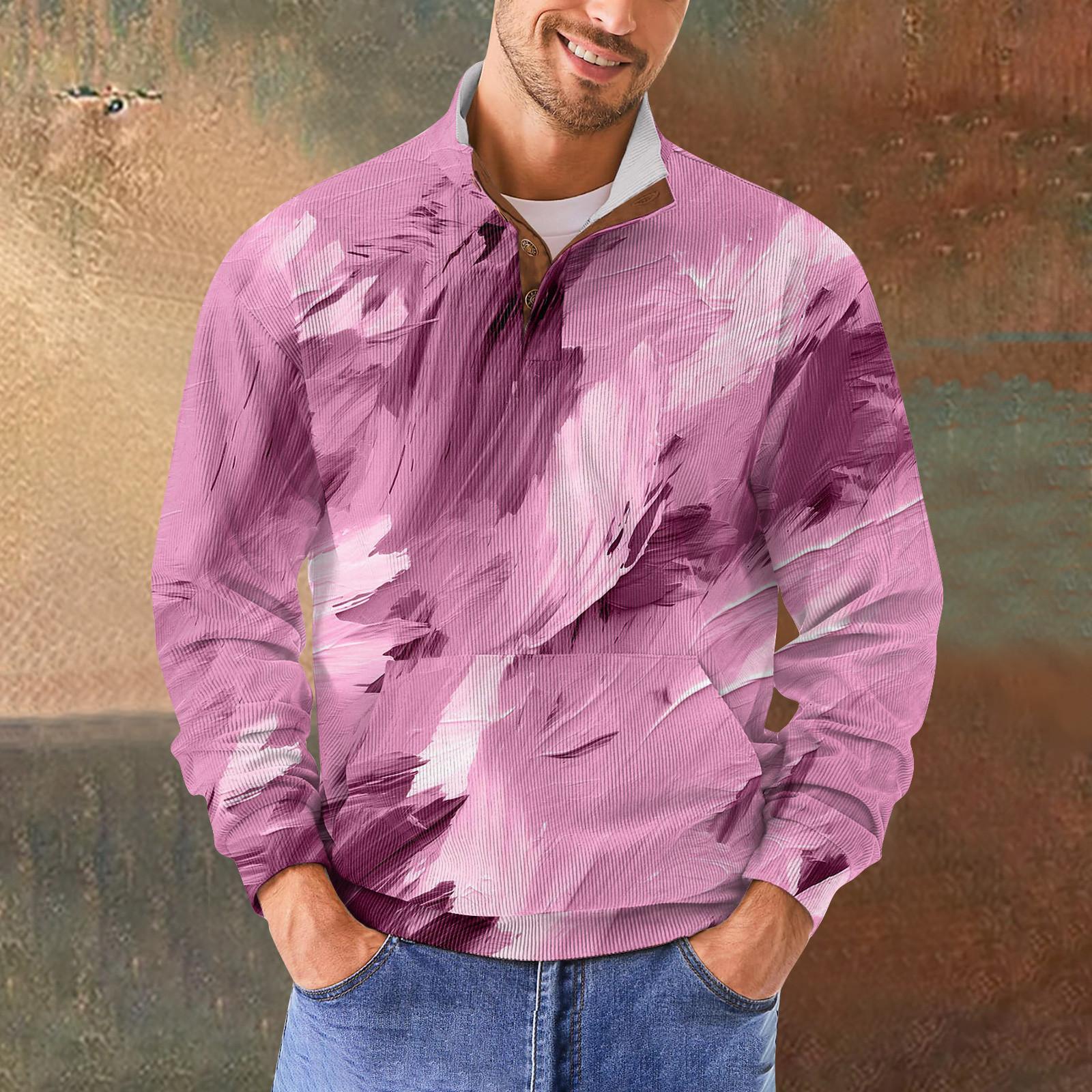 Мужская повседневная толстовка в стиле ретро с градиентным принтом XL розовый 2824₽