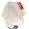 Women's Summer Plaid Bow Short Sleeve Korean Tee